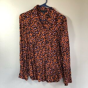 Sanctuary Leopard Print Blouse Size Small